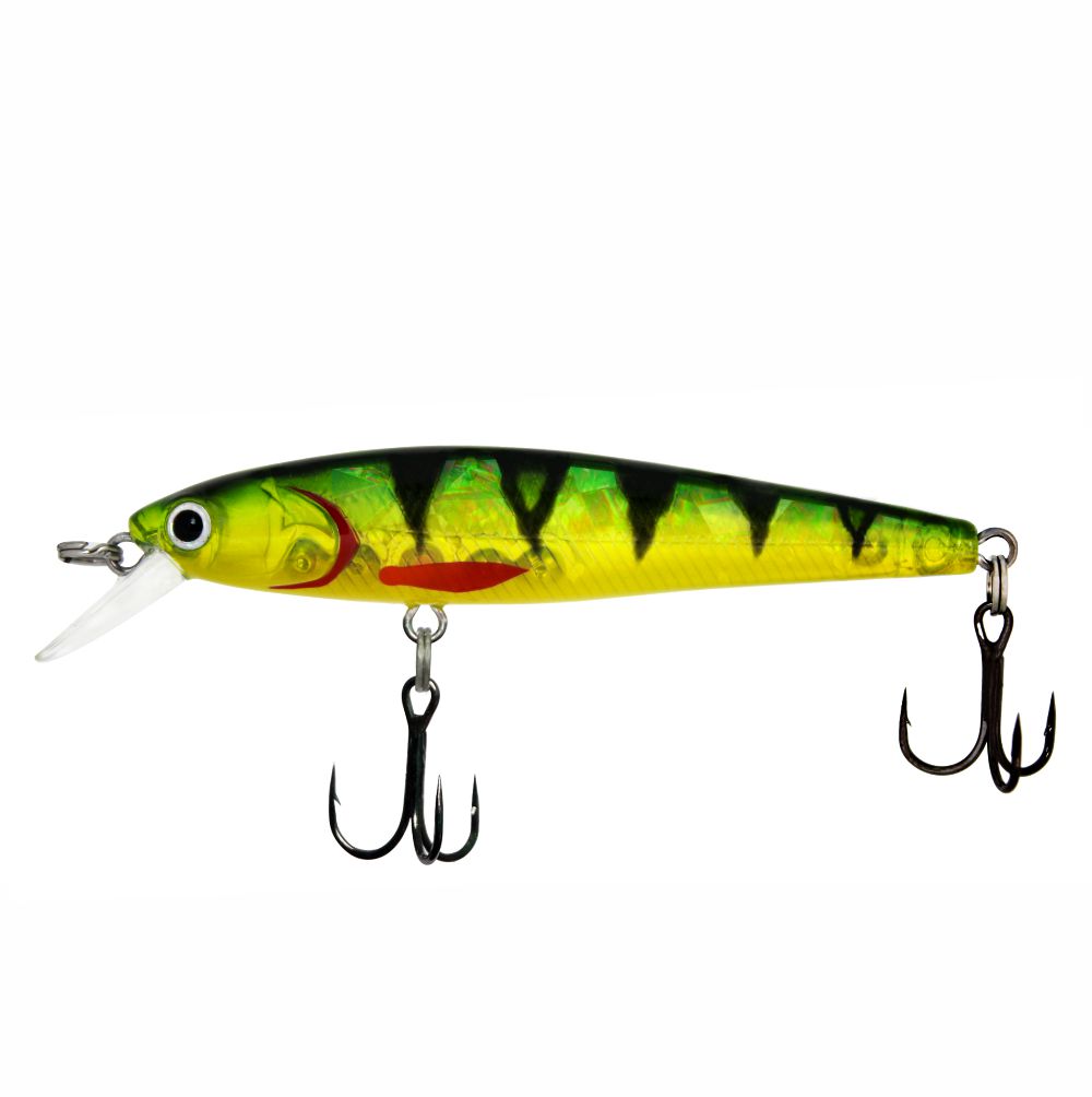 Fishing lure with a colorful design on a white background