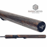 Handcarved wooden rifle stock with 'Handcarved Wood Series' branding on a white background.