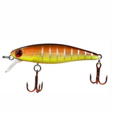 Fishing lure with a striped pattern on a white background