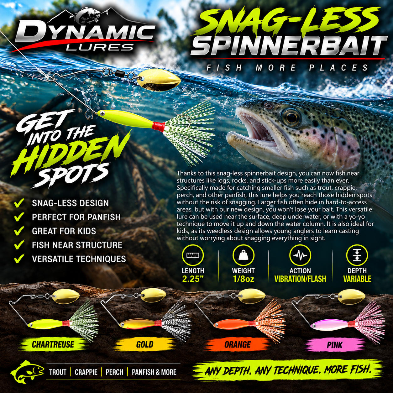 baitcasting trout lures Micro Spinnerbait 2.25