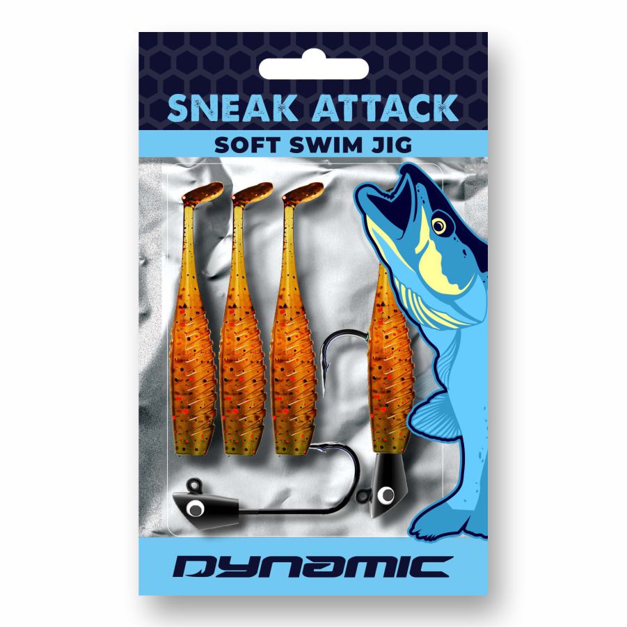 Paddle Tail, SNEAK ATTACK Swimbait (Rainbow Trout) 3 Dynamic Lures Walleye