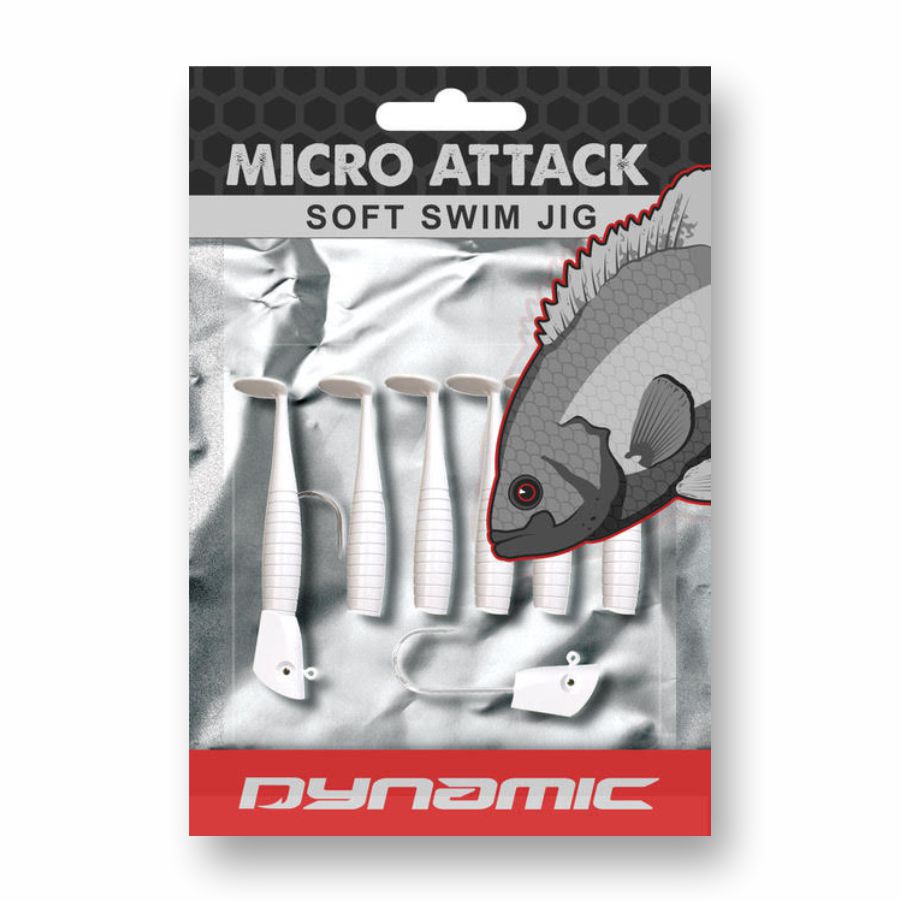 Micro Paddle Tail Swimbait, MICRO ATTACK (White) 1.5 Dynamic Lures
